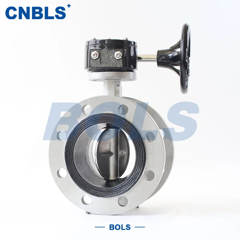 Metalowe, uszczelnione zawory motylkowe ze stali nierdzewnej napędzane przekładnią ślimakową